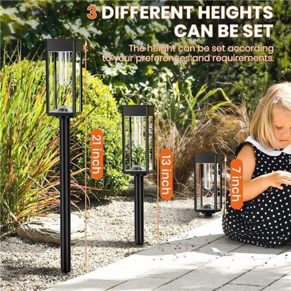 Solar Pathway Lights Outdoor,8 Pack Bright Solar Lights Outdoor,IP65 Waterproof - Picture 6 of 7